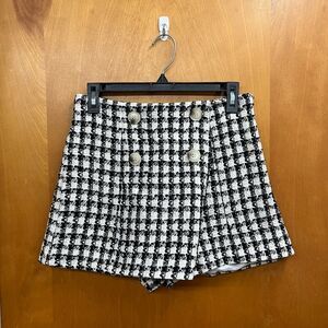 Forever 21 Black and White Tweed Skort NWT